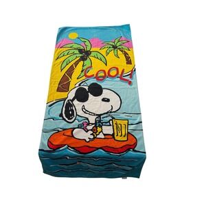 Jay Franco Peanuts Beach Towel Unisex OS Blue Excellent Joe Cool Snoopy Cotton